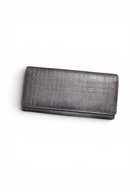 Burberry BlackTextured Leather Long Wallet
